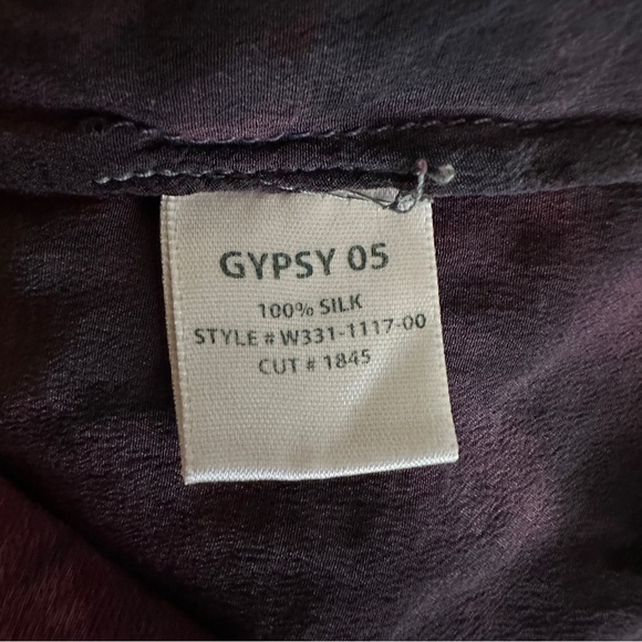 Gypsy 05 Top Womens Medium Wine Red Ombre Silk Dolman Sleeve Button Up Blouse - Picture 5 of 8